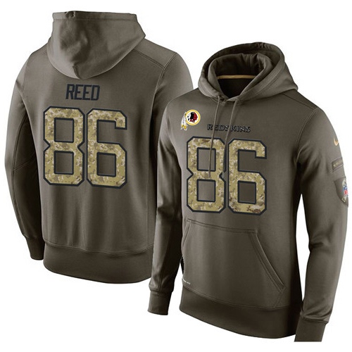 NFL Nike Washington Redskins #86 Jordan Reed Green Salute To Service Men's Pullover Hoodie